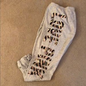 Victoria’s Secret pink sweatpants with sequins